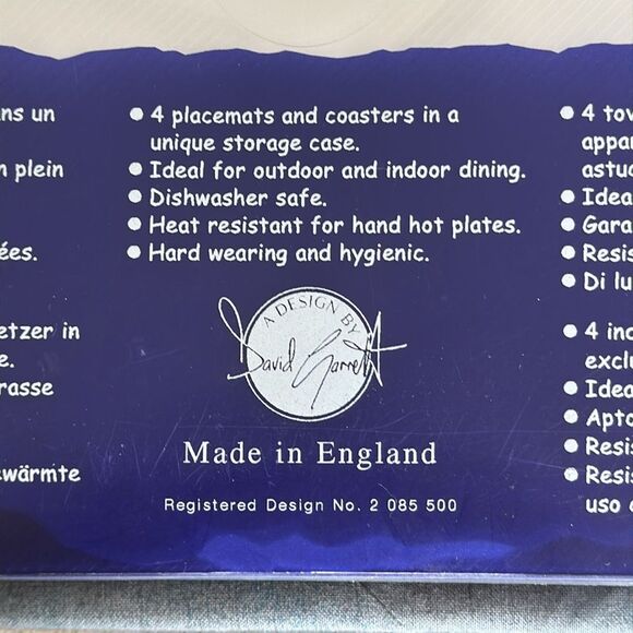 TableMates Placemat & Coaster Set (4/PK) Made in England - Picture 9 of 9